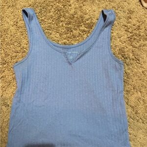American Eagle Outfitters Light Blue Ribbed Tank